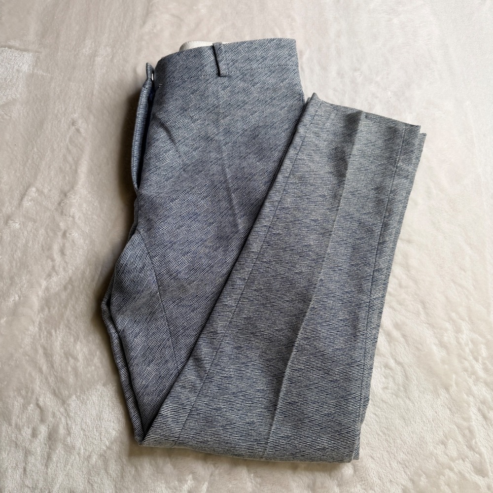 Sandro Paris Blue White Striped Trousers quiet luxury, polished, Size 36 US 4